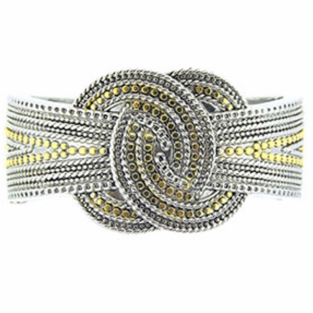 BEAUTIFUL TWO TONE BRACELET! 💁🏻‍♀️💜 STURDY Rhodium Plated Knot Design KC SIGN